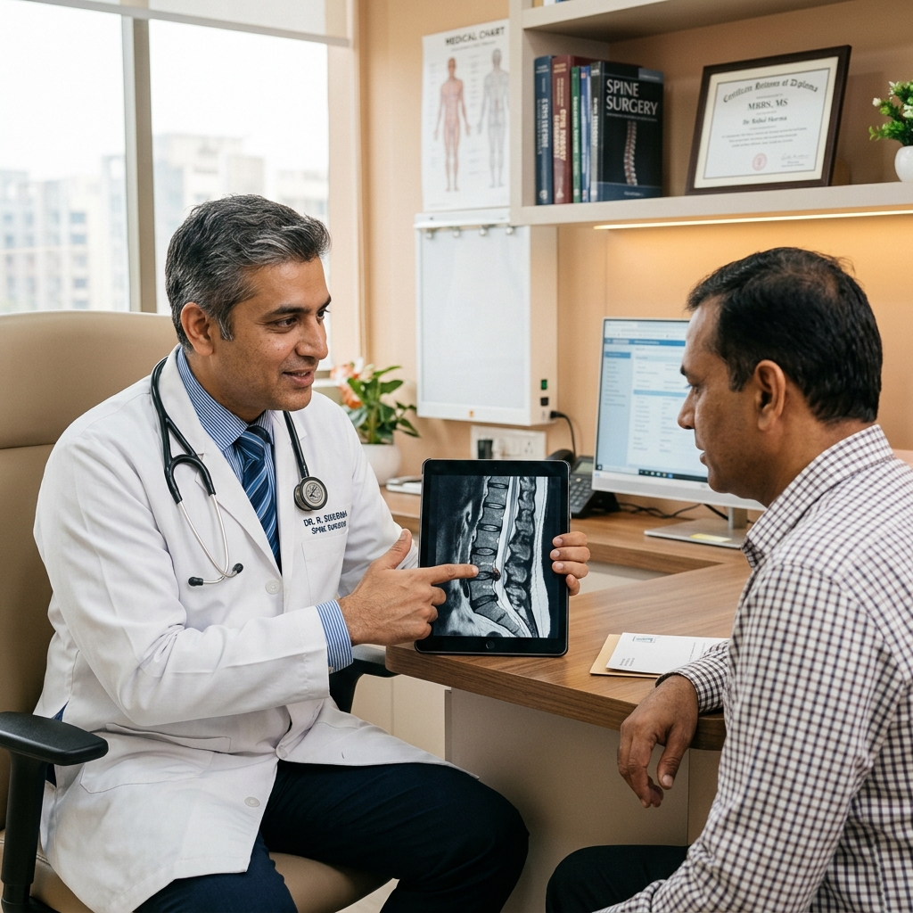 Spine MRI Consultation Illustration