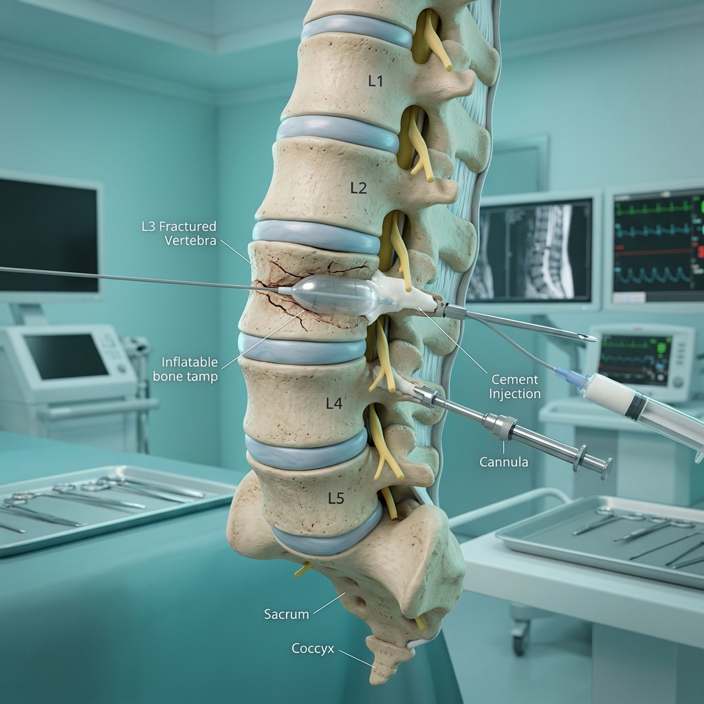 Spine Trauma and Kyphoplasty Illustration